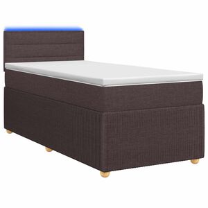 vidaXL Letto box spring con materasso Marrone Scuro 80 x 200 cm