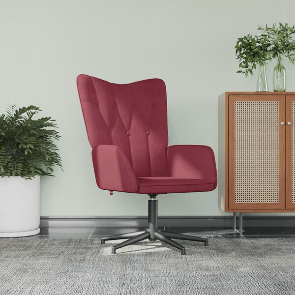 vidaXL Poltrona Relax Rosso Vino in Tessuto