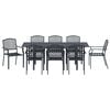 vidaXL Set da Pranzo da Giardino Regolabile 9 pcs Acciaio