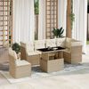 vidaXL Set Divani da Giardino 7 pz con Cuscini Beige in Polyrattan