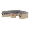 vidaXL Set Divano da Giardino 11 pz con Cuscini Beige Misto Polyrattan