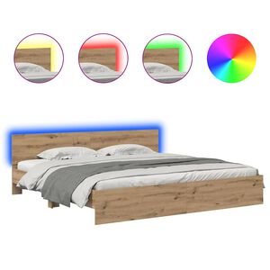 vidaXL Struttura del letto Rovere artigianale 180 x 200 cm