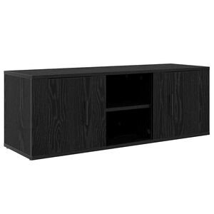 vidaXL Mobile TV Rovere Nero 100 x 31,5 x 35 cm Legno multistrato