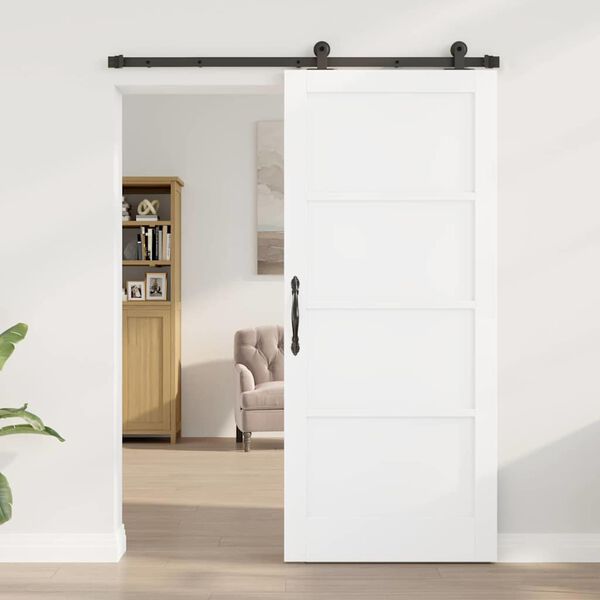 vidaXL Porta scorrevole ORKDAL Bianco 86 x 198,5 cm Pino massello