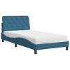 vidaXL Letto con Materasso Blu 100x200 cm in Velluto