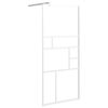 vidaXL Parete per Doccia Walk in 90x195 cm in Vetro ESG Bianco