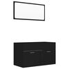 vidaXL Set Mobili da Bagno 2 pz Nero in Legno Multistrato
