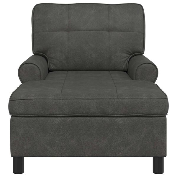 vidaXL Chaise Lounge con cuscino Nero 91 x 157 x 91 cm Pelle Sintetica