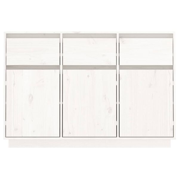 vidaXL Credenza Bianca 110x34x75 cm in Legno Massello di Pino