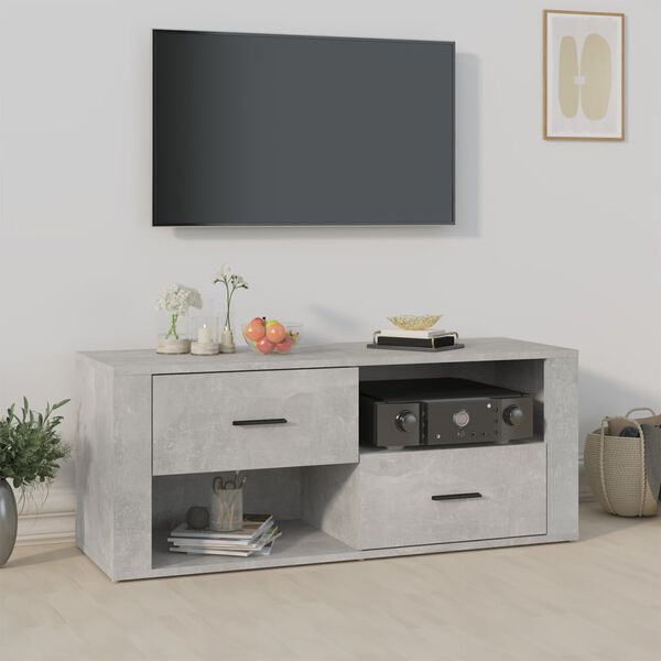vidaXL Mobile per TV Grigio Cemento 100x35x40 cm Legno Multistrato