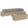 vidaXL Set Divano da Giardino 9 pz con Cuscini Beige in Polyrattan