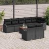 vidaXL Set Divano da Giardino con archiviazione 9 pcs Nero polyrattan