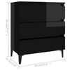 vidaXL Credenza Nero Lucido 60x35x69 cm in Legno Multistrato