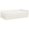 vidaXL Struttura Letto Angolare con Materasso 2 pcs Crema Velluto