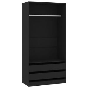 vidaXL Armadio Nero 100x50x200 cm in Legno Multistrato