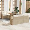 vidaXL Set Divano da Giardino 7 pcs Beige Poly Rattan