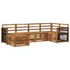 vidaXL Set di divani da esterno 5 pz Naturale Legno di Acacia Massello