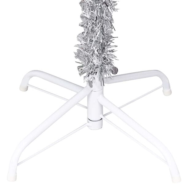 vidaXL Albero di Natale Preilluminato con Palline Argento 180 cm PET