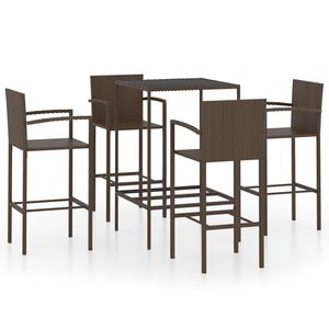 vidaXL Set da Bar da Giardino 5 pz in Polyrattan Marrone
