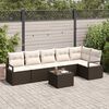 vidaXL Set Divano da Giardino 7 pcs Marrone e Crema polyrattan