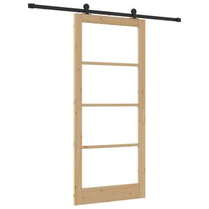 vidaXL Porta scorrevole ORKDAL Naturale e Nero 93 x 211 cm
