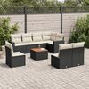 vidaXL Set Divani da Giardino 9 pz con Cuscini Nero in Polyrattan