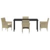 vidaXL Set da Pranzo per Giardino con cuscino 5 pcs Beige Poly Rattan
