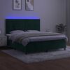 vidaXL Letto a Molle con Materasso e LED Verde Scuro 180x200cm Velluto