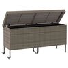 vidaXL Contenitore da Giardino con Ruote Grigio 160x55x75cm Polyrattan