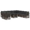 vidaXL Set Divano da Giardino 12 pz Grigio polyrattan