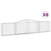 vidaXL Cesti Gabbioni ad Arco 8 pz 400x30x80/100 cm Ferro Zincato