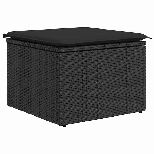 vidaXL Set Divano da Giardino con archiviazione 8 pcs Nero Poly Rattan