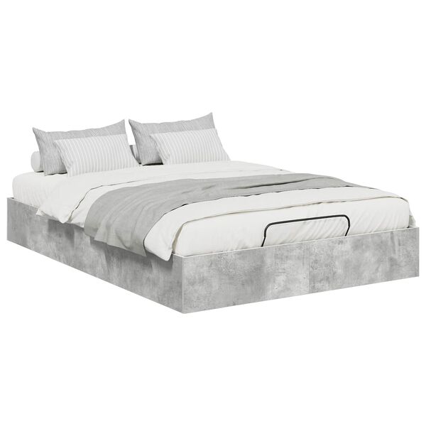 vidaXL Letto ottomano Grigio cemento 120 x 190 cm Legno multistrato