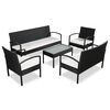vidaXL Set Divani da Giardino 5 pz con Cuscini in Polyrattan Nero