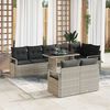 vidaXL Set Divano da Giardino 9 pcs Grigio chiaro Poly Rattan