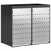 vidaXL Contenitore per Rifiuti per 3 Bidoni Acciaio Inox Antracite