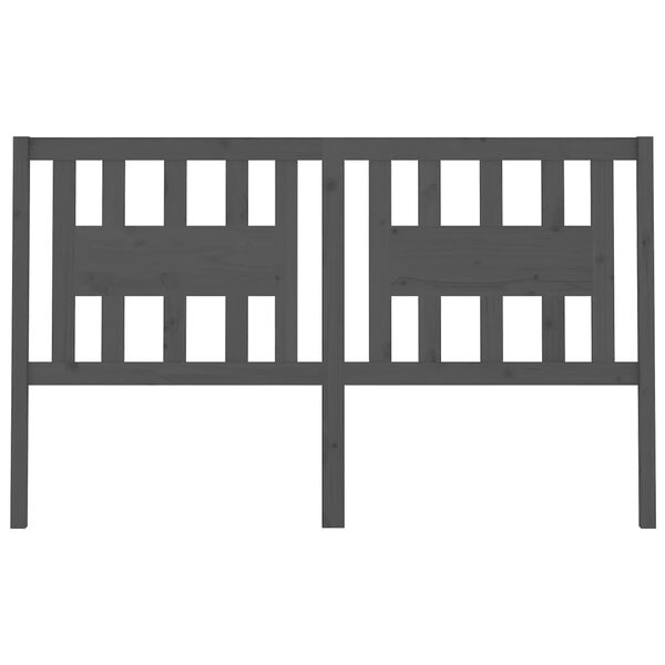 vidaXL Testiera per Letto Grigia 206x4x100cm in Legno Massello di Pino