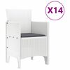vidaXL Set da pranzo da giardino con cuscini 15 pcs Bianco PP
