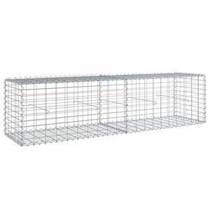 vidaXL Cesto Gabbione con Copertura 200x50x50 cm Ferro Zincato
