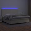vidaXL Giroletto a Molle con Materasso e LED Crema 200x200 cm