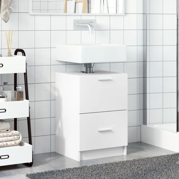 vidaXL Mobile Lavabo Bianco 80x33x60 cm in Truciolare