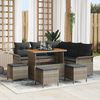 vidaXL Set Divano da Giardino con cuscino 9 pcs Grigio polyrattan