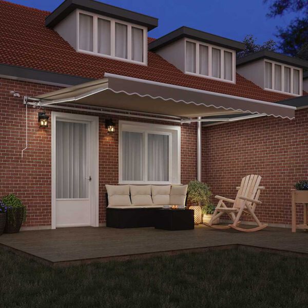 vidaXL Tenda Retrattile Beige 400 &times; 300 cm Poliestere e Metallo