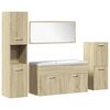 vidaXL Set Mobili da Bagno 5 pz Rovere Sonoma in Legno Multistrato