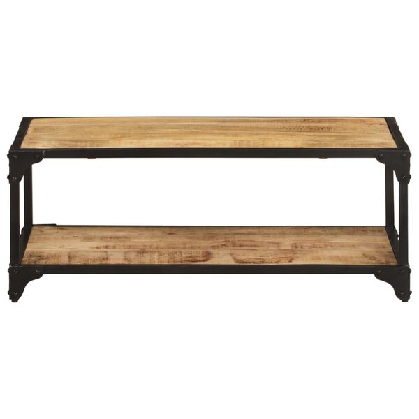 vidaXL Tavolino da Salotto 90x45x35 cm Legno Massello di Mango Grezzo