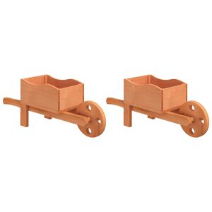 vidaXL Fioriere a Carriola 2 pz 47x15x19 cm Legno Massello di Abete