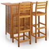 vidaXL Set da Bar per Giardino 3 pz in Legno Massello di Acacia