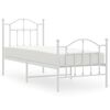 vidaXL Giroletto con Testiera e Pediera Metallo Bianco 75x190 cm