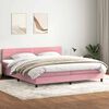 vidaXL Letto a Molle con Materasso e LED Rosa 180x210 cm in Velluto