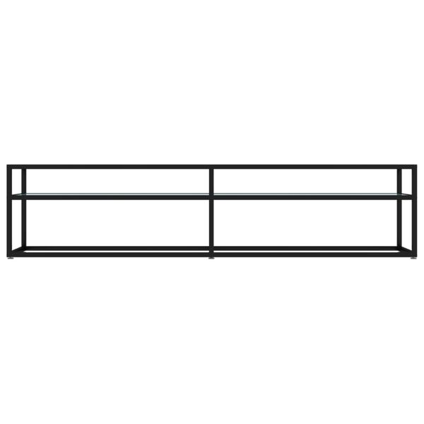 vidaXL Mobile Porta TV Marmo Bianco 180x40x40,5 cm in Vetro Temperato